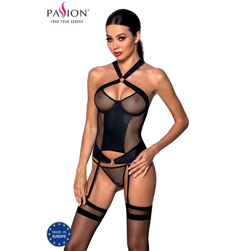 Imagen que nos facilita PASSION WOMAN de su producto erótico PASSION - AMANDA CORSET CUERO ECOLOGICO S/M para nuestra categoría "MODA & LENCERÍA|Lencería Mujer|Lencería Picante|Corsets".