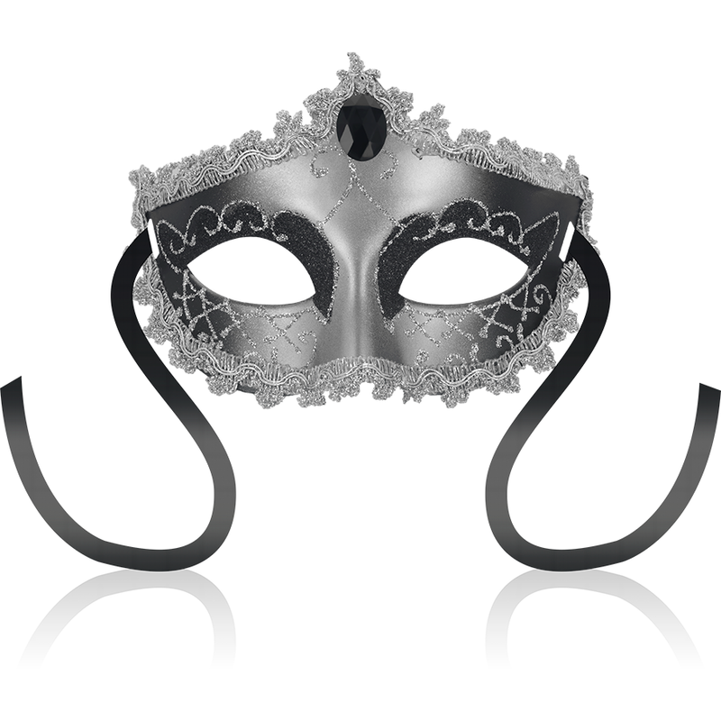 Imagen que nos facilita OHMAMA MASKS de su producto erótico OHMAMA - MASKS ANTIFAZ BLACK DIAMOND GRIS para nuestra categoría "BDSM & BONDAGE |Bondage|Máscaras Venecianas".