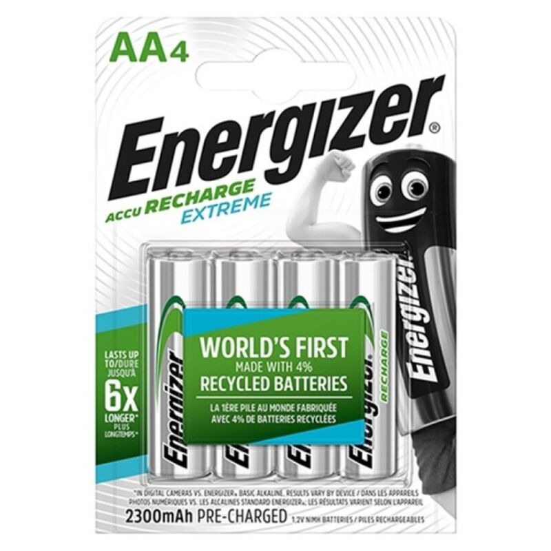 Imagen que nos facilita ENERGIZER de su producto erótico ENERGIZER - EXTREME PILA RECARGABLE HR6 AA 2300mAh BLISTER*4 para nuestra categoría "ARTÍCULOS VARIOS|Pilas|Pilas Recargables".