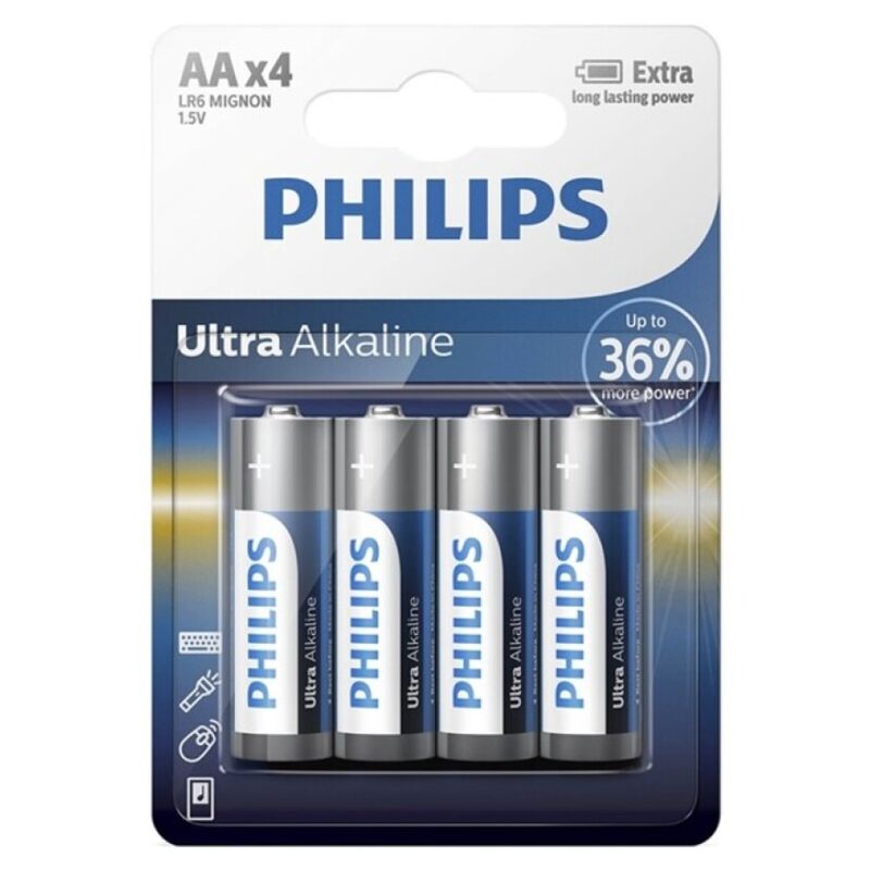 Imagen que nos facilita PHILLIPS de su producto erótico PHILIPS - ULTRA ALKALINE PILA AA LR6 BLISTER*4 para nuestra categoría "ARTÍCULOS VARIOS|Pilas|Pilas Alcalinas".