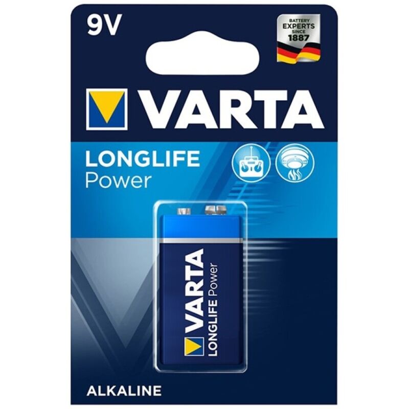 Imagen que nos facilita VARTA de su producto erótico VARTA - LONGLIFE POWER PILA ALCALINA 9V LR61 BLISTER*1 para nuestra categoría "ARTÍCULOS VARIOS|Pilas|Pilas Alcalinas".