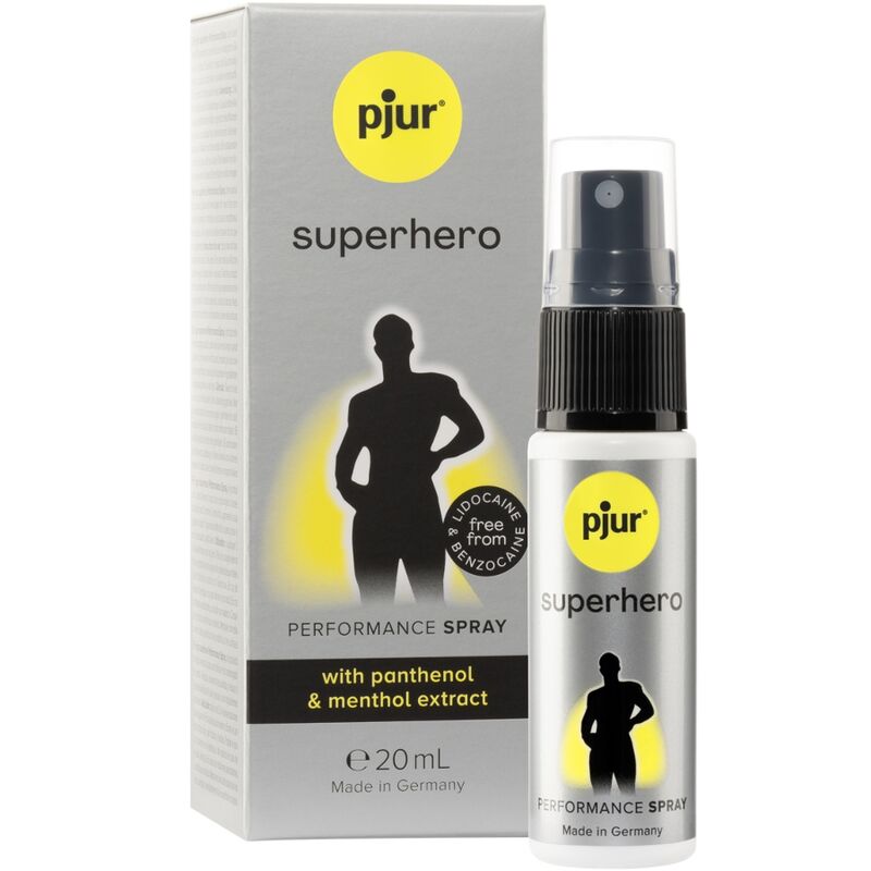 Imagen que nos facilita PJUR de su producto erótico PJUR - SUPERHERO PERFORMANCE SPRAY RETARDANTE 20 ML para nuestra categoría "DROGUERÍA |Estimulantes para Ellos|Retardantes".