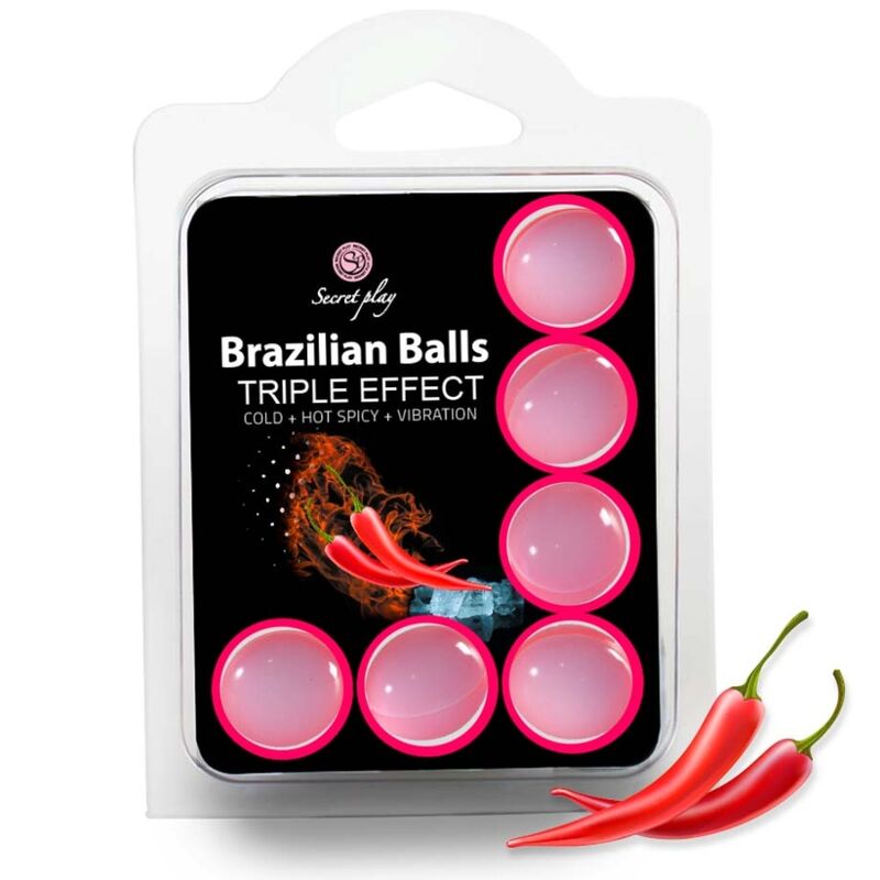 Imagen que nos facilita SECRETPLAY COSMETIC de su producto erótico SECRETPLAY - SET 6 BRAZILIAN BALLS TRIPLE EFECTO para nuestra categoría "DROGUERÍA |Lubricantes|Bolas Brazilian Balls".