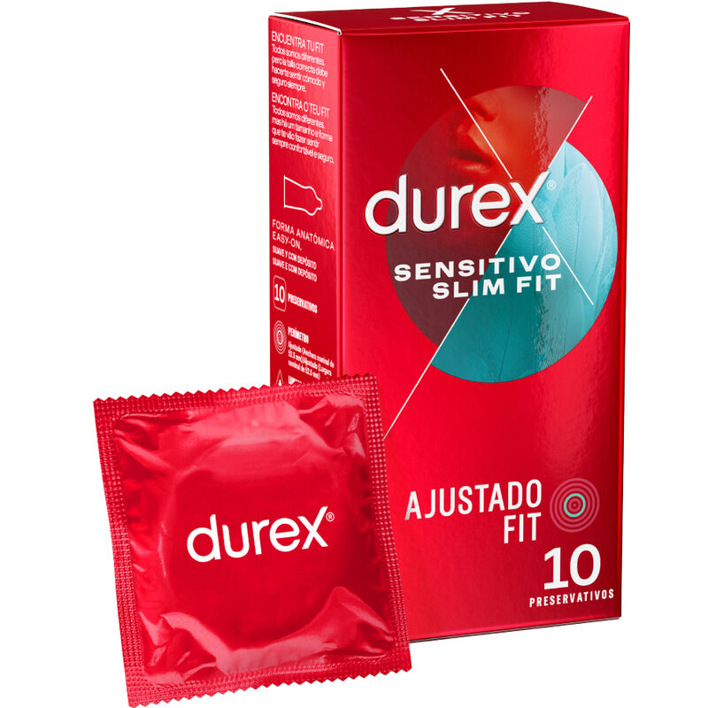 Imagen que nos facilita DUREX CONDOMS de su producto erótico DUREX - SENSITIVO SLIM FIT 10 UNIDADES para nuestra categoría "PRESERVATIVOS |Sensitivos".