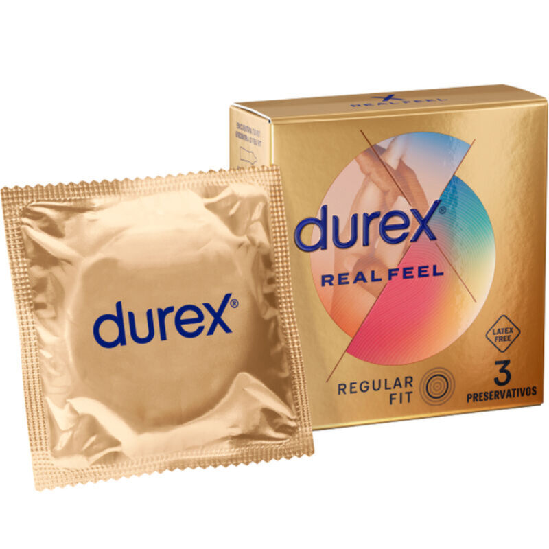 Imagen que nos facilita DUREX CONDOMS de su producto erótico DUREX - REAL FEEL PRESERVATIVOS 3 UNIDADES para nuestra categoría "PRESERVATIVOS |Sin Latex".