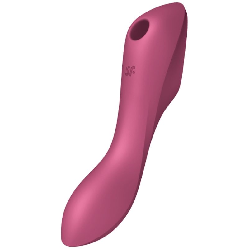 Imagen que nos facilita SATISFYER AIR PULSE de su producto erótico SATISFYER - CURVY TRINITY 3 ESTIMULADOR Y VIBRADOR ROJO para nuestra categoría "JUGUETES BIENESTAR |Juguetes para Mujeres|Estimuladores|Succionadores sin vibración".