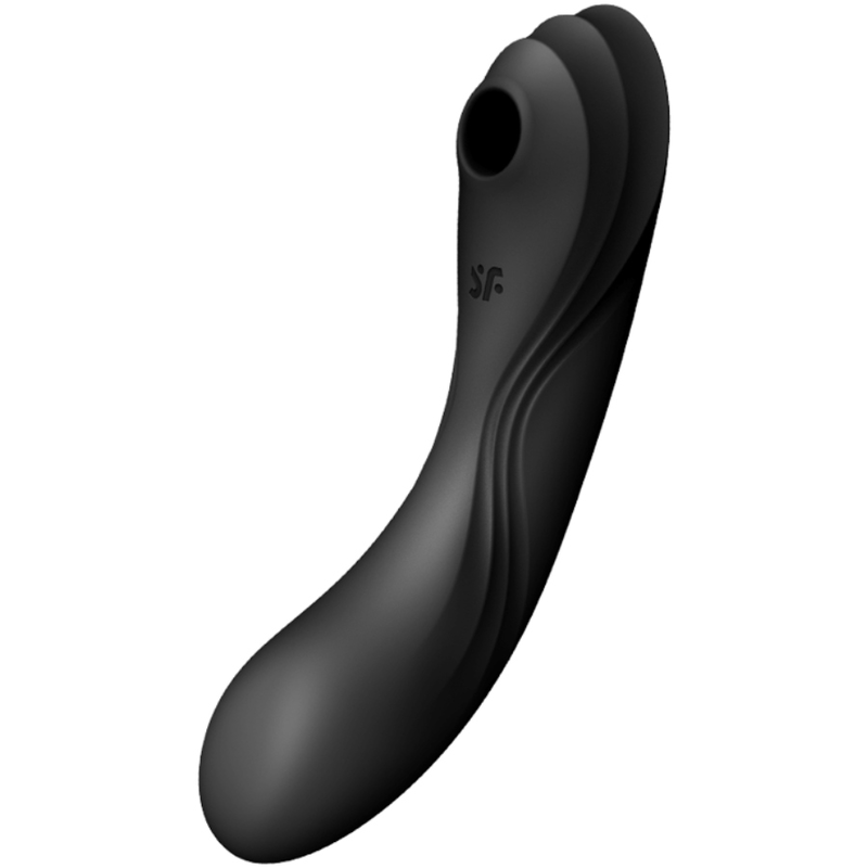 Imagen que nos facilita SATISFYER AIR PULSE de su producto erótico SATISFYER - CURVY TRINITY 4 ESTIMULADOR Y VIBRADOR NEGRO para nuestra categoría "JUGUETES BIENESTAR |Juguetes para Mujeres|Estimuladores|Succionadores sin vibración".