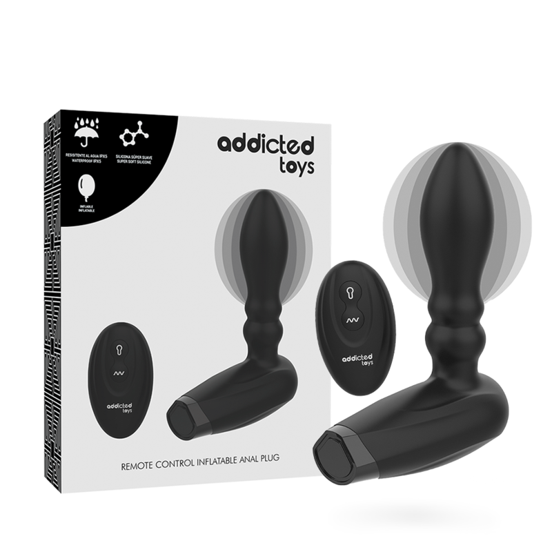 Imagen que nos facilita ADDICTED TOYS de su producto erótico ADDICTED TOYS - PLUG INFLABLE CONTROL REMOTO 10 MODOS DE VIBRACION para nuestra categoría "JUGUETES BIENESTAR |Vibradores|Vibradores control remoto".