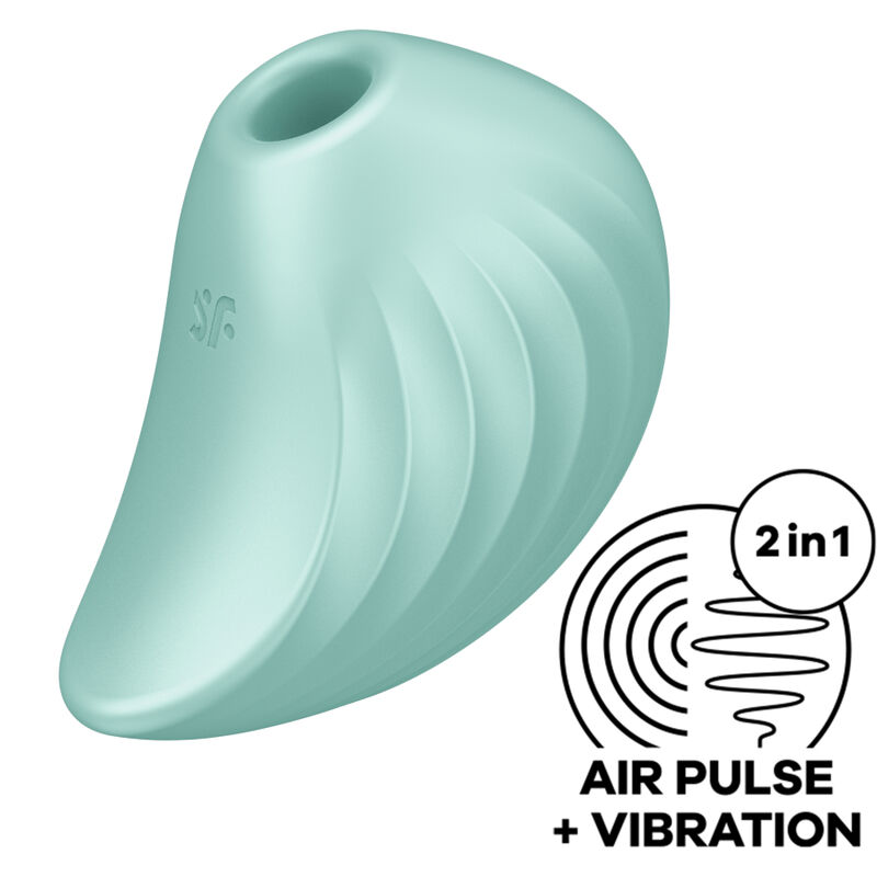 Imagen que nos facilita SATISFYER AIR PULSE de su producto erótico SATISFYER - PEARL DIVER ESTIMULADOR Y VIBRADOR VERDE para nuestra categoría "JUGUETES BIENESTAR |Juguetes para Mujeres|Estimuladores|Succionadores sin vibración".