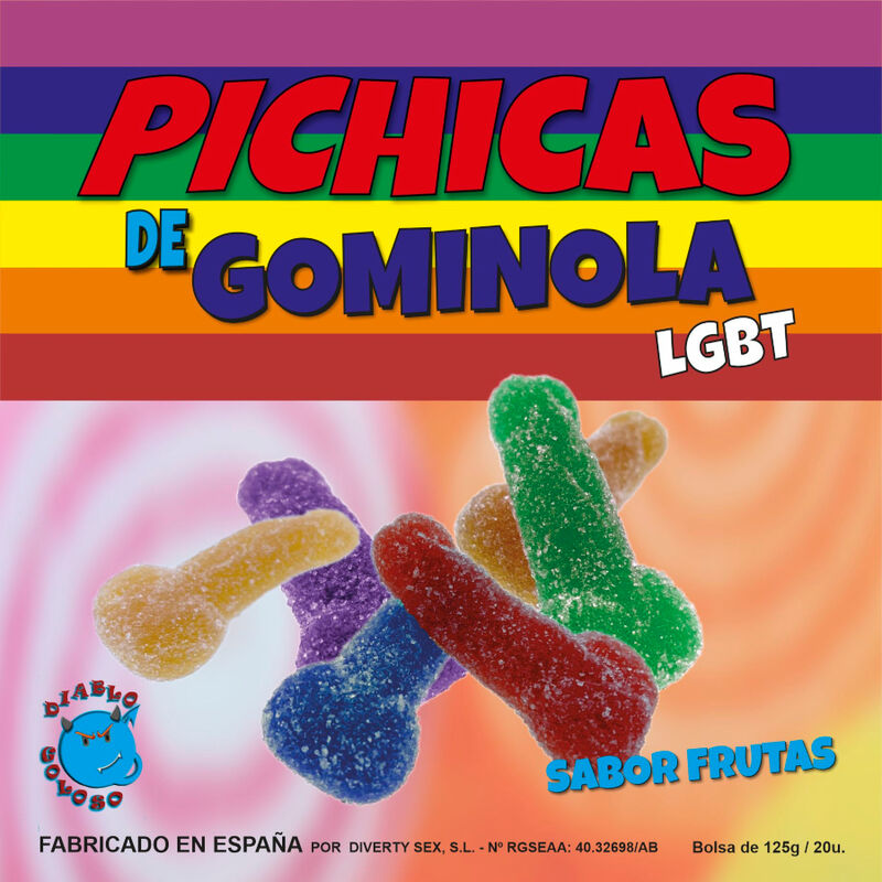 Imagen que nos facilita PRIDE de su producto erótico PRIDE - PICHITAS DE GOMINOLA FRUTAS CON AZUCAR LGBT para nuestra categoría "ARTÍCULOS VARIOS|Dulces|Golosinas Divertidas".