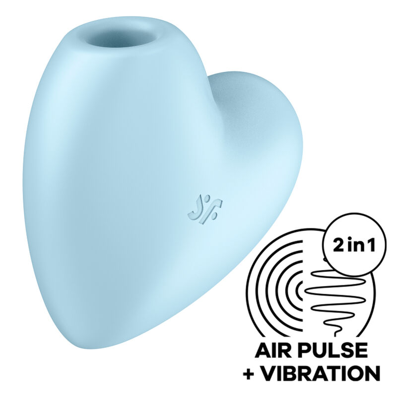 Imagen que nos facilita SATISFYER AIR PULSE de su producto erótico SATISFYER - CUTIE HEART ESTIMULADOR Y VIBRADOR AZUL para nuestra categoría "JUGUETES BIENESTAR |Juguetes para Mujeres|Estimuladores|Succionadores sin vibración".