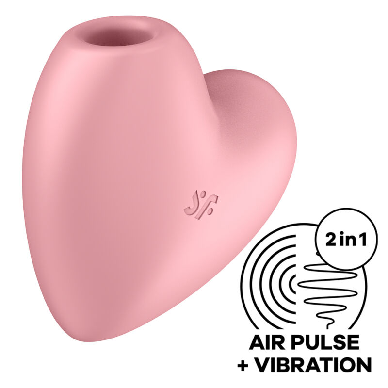 Imagen que nos facilita SATISFYER AIR PULSE de su producto erótico SATISFYER - CUTIE HEART ESTIMULADOR Y VIBRADOR ROSA para nuestra categoría "JUGUETES BIENESTAR |Juguetes para Mujeres|Estimuladores|Succionadores sin vibración".