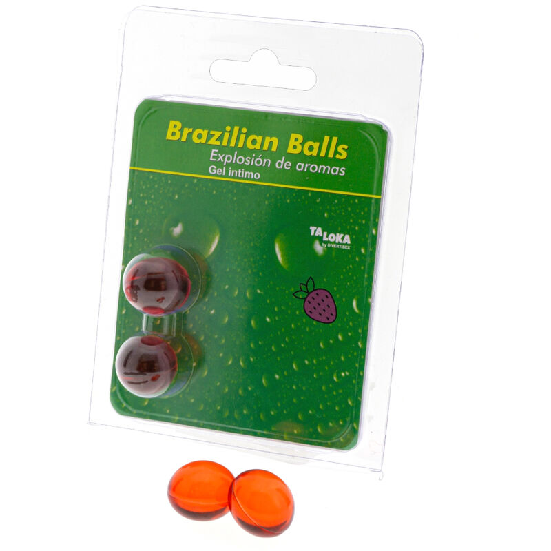 Imagen que nos facilita TALOKA de su producto erótico TALOKA - BRAZILIAN BALLS GEL ÍNTIMO FRESA 2 BOLAS para nuestra categoría "DROGUERÍA |Lubricantes|Bolas Brazilian Balls".