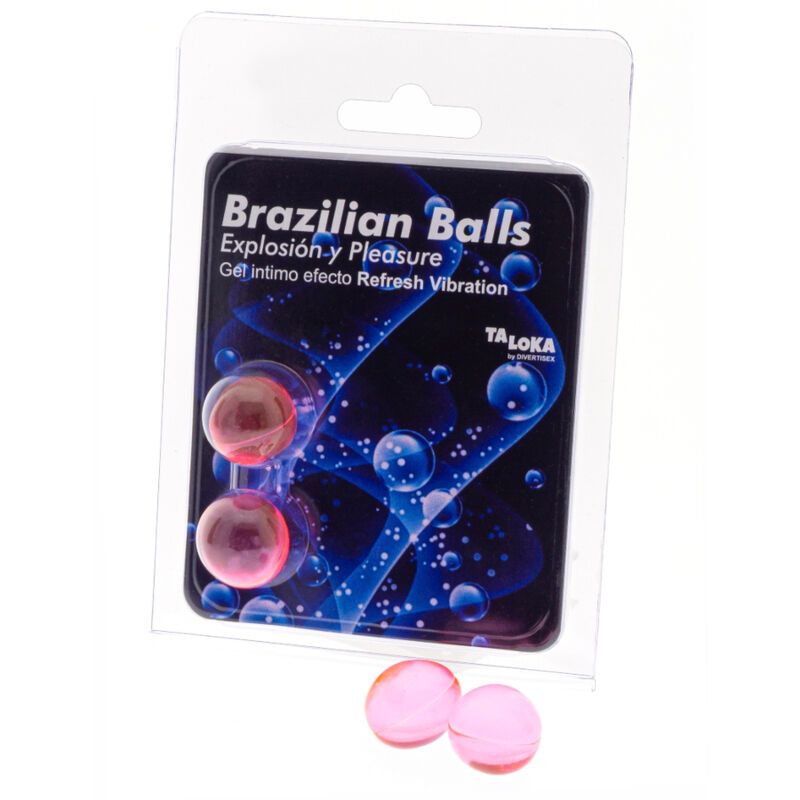 Imagen que nos facilita TALOKA de su producto erótico TALOKA - BRAZILIAN BALLS GEL EXCITANTE EFECTO VIBRACIÓN REFRESCANTE 2 BOLAS para nuestra categoría "DROGUERÍA |Lubricantes|Bolas Brazilian Balls".