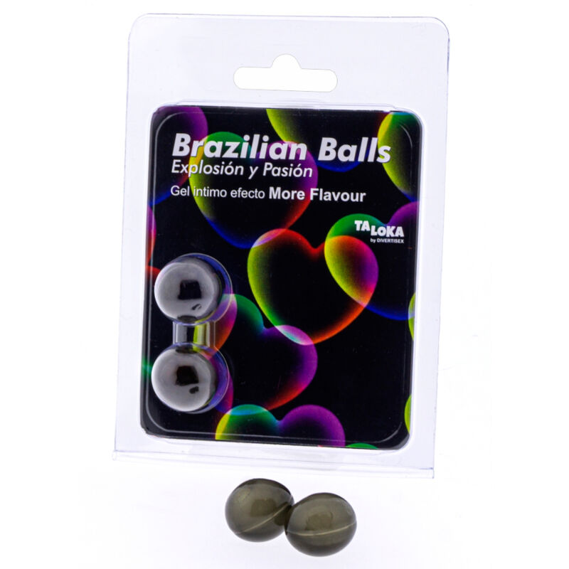 Imagen que nos facilita TALOKA de su producto erótico TALOKA - BRAZILIAN BALLS GEL EXCITANTE EFECTO MORE FLAVOUR 2 BOLAS para nuestra categoría "DROGUERÍA |Lubricantes|Bolas Brazilian Balls".