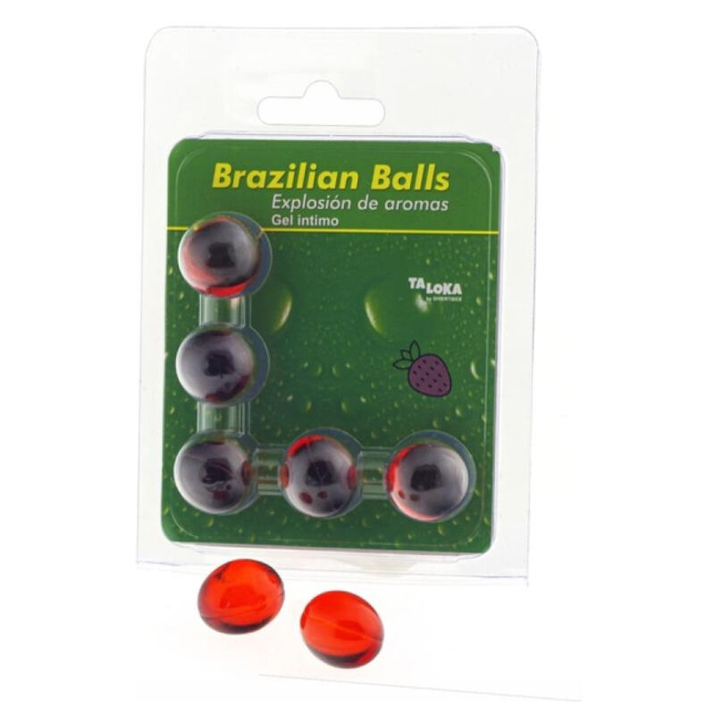 Imagen que nos facilita TALOKA de su producto erótico TALOKA - BRAZILIAN BALLS GEL ÍNTIMO FRESA 5 BOLAS para nuestra categoría "DROGUERÍA |Lubricantes|Bolas Brazilian Balls".