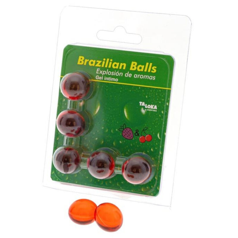 Imagen que nos facilita TALOKA de su producto erótico TALOKA - BRAZILIAN BALLS GEL ÍNTIMO FRESA & CEREZA 5 BOLAS para nuestra categoría "DROGUERÍA |Lubricantes|Bolas Brazilian Balls".