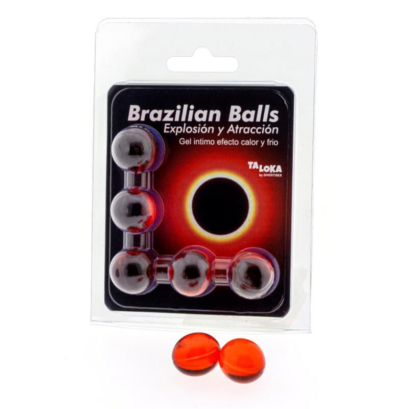 Imagen que nos facilita TALOKA de su producto erótico TALOKA - BRAZILIAN BALLS GEL EXCITANTE EFECTO CALOR Y FRÍO 5 BOLAS para nuestra categoría "DROGUERÍA |Lubricantes|Efecto Frío".