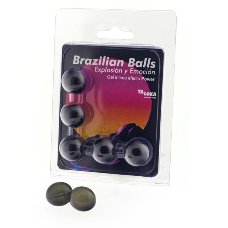 Imagen que nos facilita TALOKA de su producto erótico TALOKA - BRAZILIAN BALLS GEL EXCITANTE EFECTO POWER 5 BOLAS para nuestra categoría "DROGUERÍA |Lubricantes|Bolas Brazilian Balls".