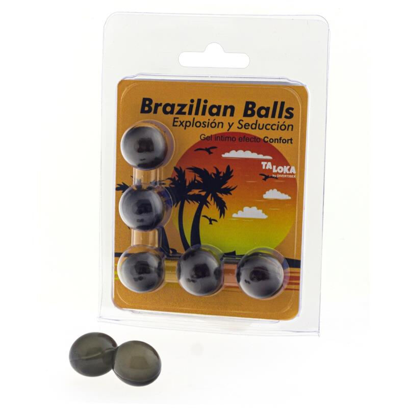 Imagen que nos facilita TALOKA de su producto erótico TALOKA - BRAZILIAN BALLS GEL EXCITANTE EFECTO CONFORT 5 BOLAS para nuestra categoría "DROGUERÍA |Lubricantes|Bolas Brazilian Balls".