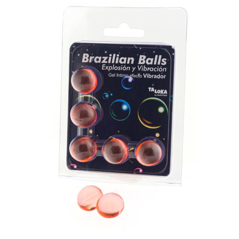 Imagen que nos facilita TALOKA de su producto erótico TALOKA - BRAZILIAN BALLS GEL EXCITANTE EFECTO VIBRACIÓN 5 BOLAS para nuestra categoría "DROGUERÍA |Lubricantes|Bolas Brazilian Balls".