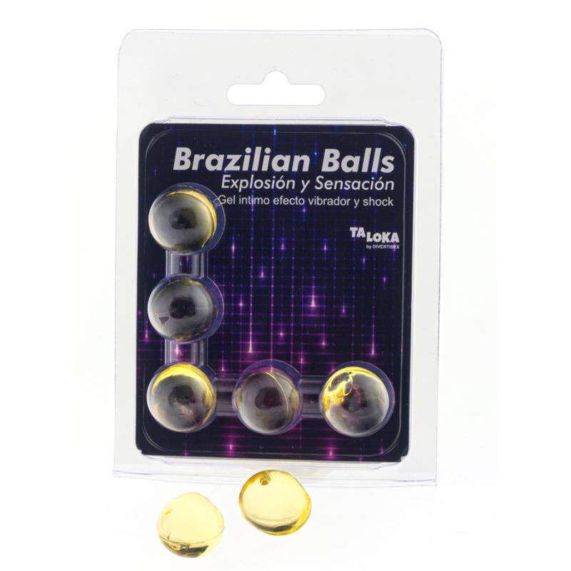 Imagen que nos facilita TALOKA de su producto erótico TALOKA - BRAZILIAN BALLS GEL EXCITANTE EFECTO VIBRACIÓN Y SHOCK 5 BOLAS para nuestra categoría "DROGUERÍA |Lubricantes|Bolas Brazilian Balls".