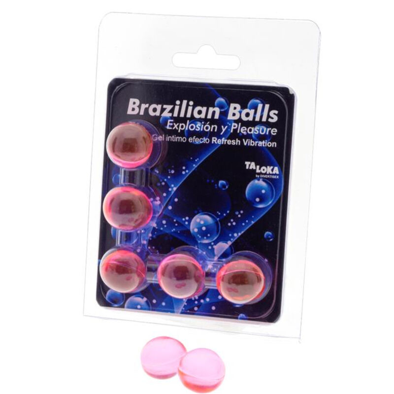 Imagen que nos facilita TALOKA de su producto erótico TALOKA - BRAZILIAN BALLS GEL EXCITANTE EFECTO VIBRACIÓN REFRESCANTE 5 BOLAS para nuestra categoría "DROGUERÍA |Lubricantes|Bolas Brazilian Balls".