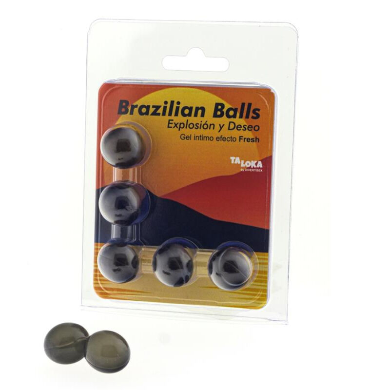 Imagen que nos facilita TALOKA de su producto erótico TALOKA - BRAZILIAN BALLS GEL EXCITANTE EFECTO FRESCOR 5 BOLAS para nuestra categoría "DROGUERÍA |Lubricantes|Bolas Brazilian Balls".