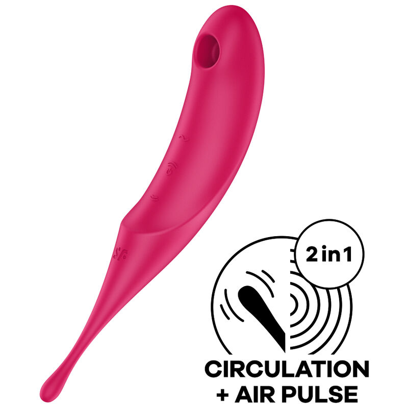 Imagen que nos facilita SATISFYER AIR PULSE de su producto erótico SATISFYER - TWIRLING PRO ESTIMULADOR Y VIBRADOR ROJO para nuestra categoría "JUGUETES BIENESTAR |Juguetes para Mujeres|Estimuladores|Succionadores sin vibración".