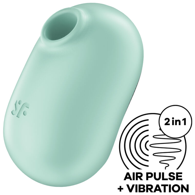 Imagen que nos facilita SATISFYER AIR PULSE de su producto erótico SATISFYER - PRO TO GO 2 ESTIMULADOR Y VIBRADOR DOBLE VERDE para nuestra categoría "JUGUETES BIENESTAR |Juguetes para Mujeres|Estimuladores|Succionadores sin vibración".