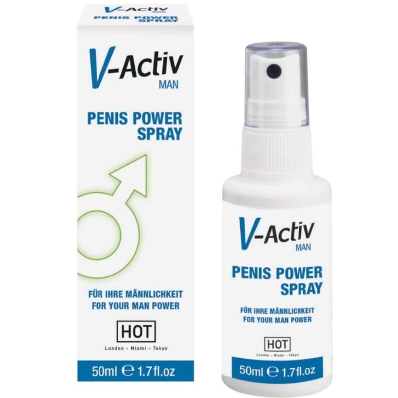 Imagen que nos facilita HOT de su producto erótico HOT - V-ACTIV SPRAY POTENCIADOR HOMBRE 50ML para nuestra categoría "DROGUERÍA |Estimulantes para Ellos|Aumento Erección".