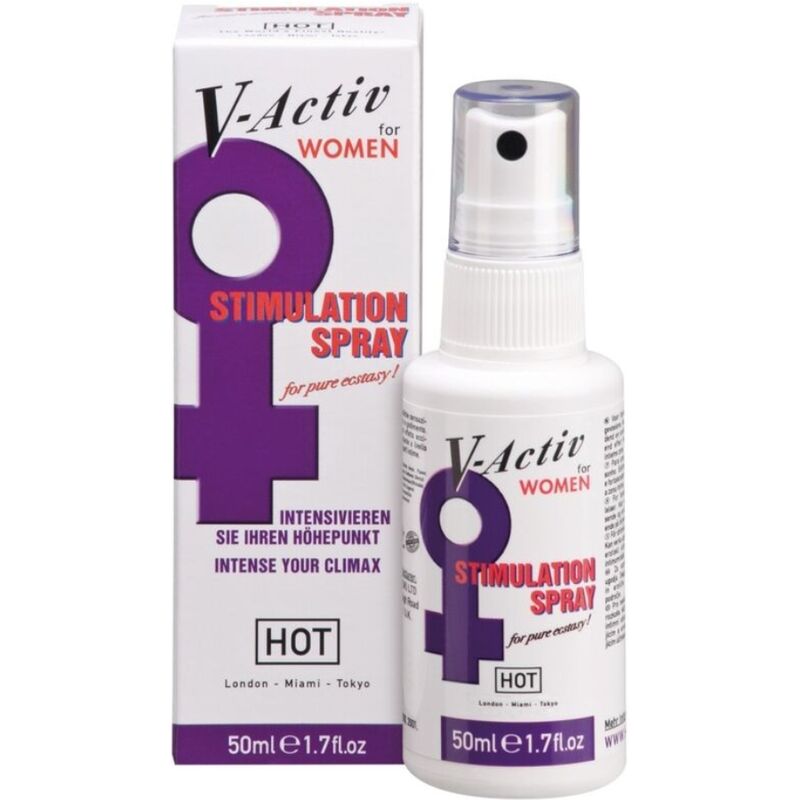 Imagen que nos facilita HOT de su producto erótico HOT - V-ACTIV SPRAY POTENCIADOR MUJER 50ML para nuestra categoría "DROGUERÍA |Estimulantes para Ellas|Intensificador Orgasmos".