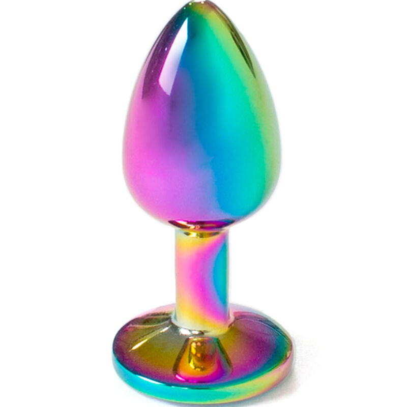 Imagen que nos facilita SECRETPLAY TOYS de su producto erótico SECRETPLAY - METAL BUTT PLUG MULTICOLOR TALLA S 7 CM para nuestra categoría "JUGUETES BIENESTAR |Anal|Plugs Anales".