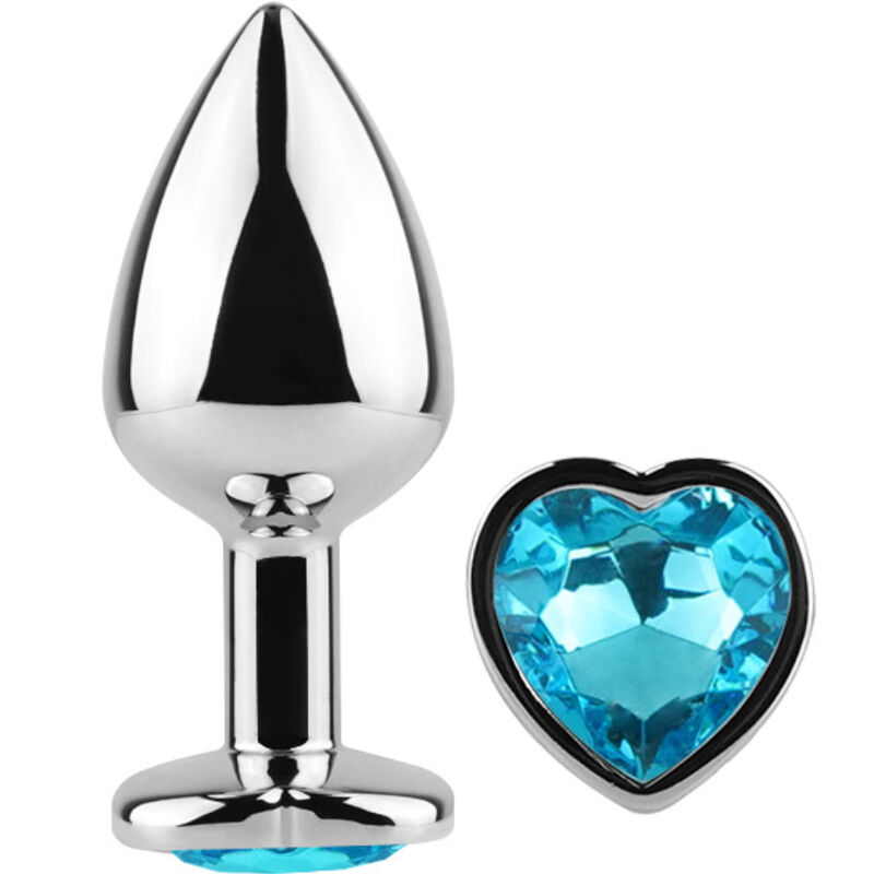 Imagen que nos facilita SECRETPLAY TOYS de su producto erótico SECRETPLAY - METAL BUTT PLUG CORAZÓN AZUL TALLA S 7 CM para nuestra categoría "JUGUETES BIENESTAR |Anal|Plugs Anales".