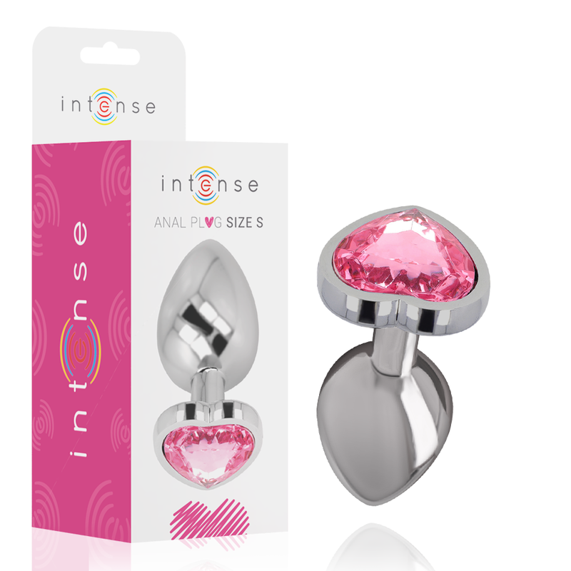 Imagen que nos facilita INTENSE ANAL TOYS de su producto erótico INTENSE - PLUG ANAL METAL ALUMINIO CORAZÓN ROSA TALLA S para nuestra categoría "JUGUETES BIENESTAR |Anal|Plugs Anales".