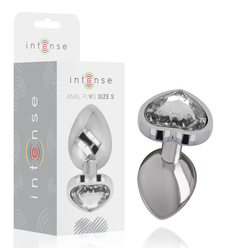 Imagen que nos facilita INTENSE ANAL TOYS de su producto erótico INTENSE - PLUG ANAL METAL ALUMINIO CORAZÓN BLANCO TALLA S para nuestra categoría "JUGUETES BIENESTAR |Anal|Plugs Anales".