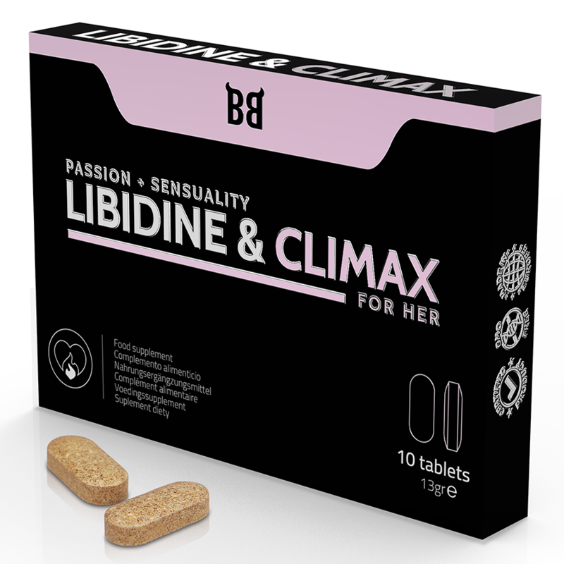 Imagen que nos facilita BLACK BULL de su producto erótico BLACK BULL - LIBIDINE & CLIMAX AUMENTO LÍBIDO PARA MUJER 10 CÁPSULAS para nuestra categoría "DROGUERÍA |Complementos Alimenticios|Cápsulas para Mujeres".