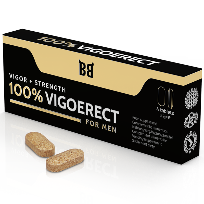 Imagen que nos facilita BLACK BULL de su producto erótico BLACK BULL - 100% VIGOERECT POTENCIADOR PARA HOMBRE 4 CÁPSULAS para nuestra categoría "DROGUERÍA |Complementos Alimenticios|Cápsulas para Hombres".