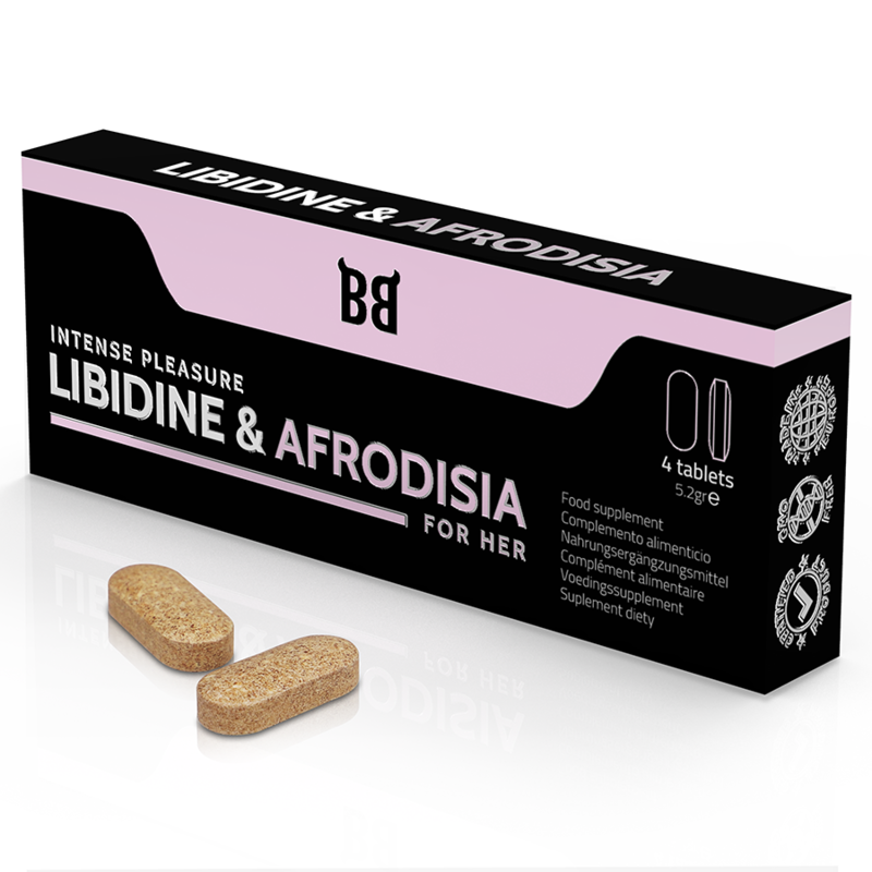 Imagen que nos facilita BLACK BULL de su producto erótico BLACK BULL - LIBIDINE & AFRODISIA PLACER INTENSO PARA MUJER 4 CÁPSULAS para nuestra categoría "DROGUERÍA |Complementos Alimenticios|Cápsulas para Mujeres".