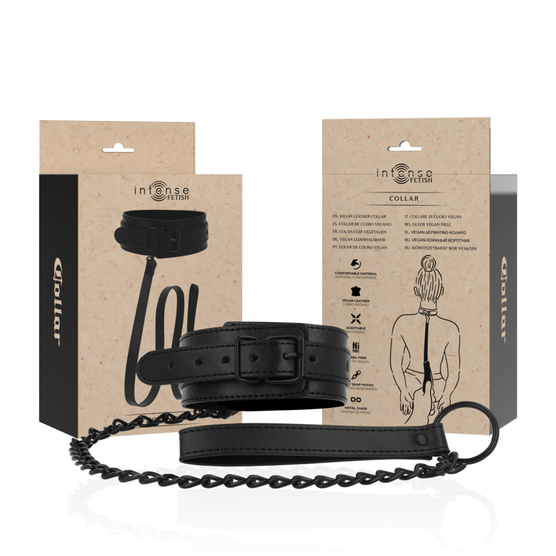 Imagen que nos facilita INTENSE FETISH de su producto erótico INTENSE - FETISH COLLAR DE CUERO VEGANO para nuestra categoría "BDSM & BONDAGE |Bondage|Collares".