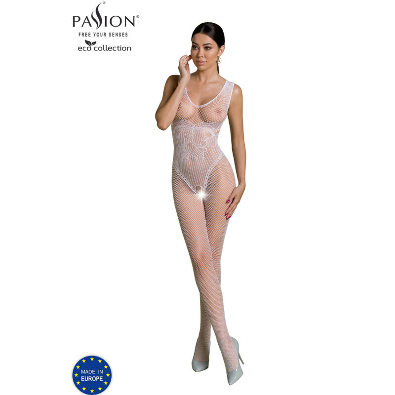 Imagen que nos facilita PASSION WOMAN BODYSTOCKINGS de su producto erótico PASSION - ECO COLLECTION BODYSTOCKING ECO BS003 BLANCO para nuestra categoría "MODA & LENCERÍA|Lencería Mujer|Lencería Picante|Bodystocking".