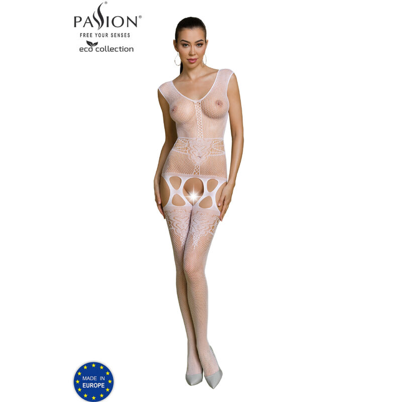 Imagen que nos facilita PASSION WOMAN BODYSTOCKINGS de su producto erótico PASSION - ECO COLLECTION BODYSTOCKING ECO BS014 BLANCO para nuestra categoría "MODA & LENCERÍA|Lencería Mujer|Lencería Picante|Bodystocking".