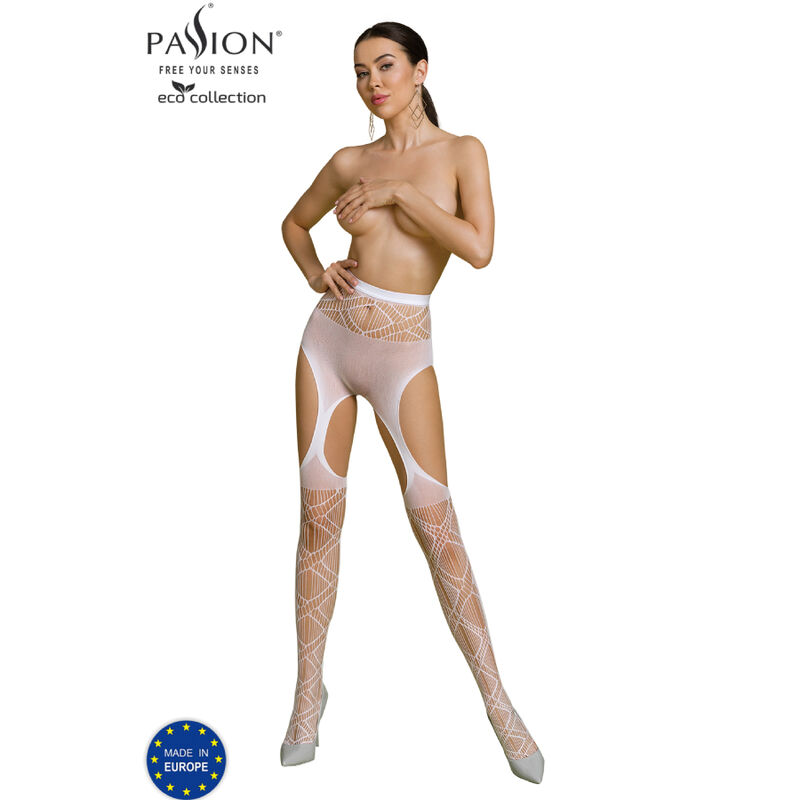 Imagen que nos facilita PASSION WOMAN GARTER & STOCK de su producto erótico PASSION - ECO COLLECTION BODYSTOCKING ECO S005 BLANCO para nuestra categoría "MODA & LENCERÍA|Lencería Mujer|Lencería Picante|Medias con Liguero".