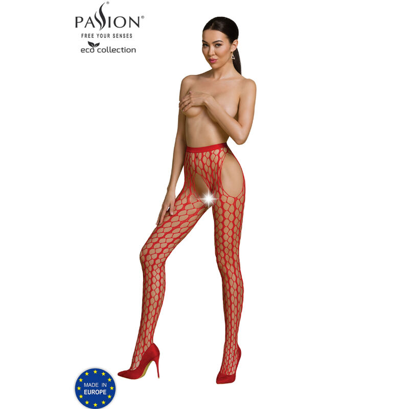 Imagen que nos facilita PASSION WOMAN GARTER & STOCK de su producto erótico PASSION - ECO COLLECTION BODYSTOCKING ECO S007 ROJO para nuestra categoría "MODA & LENCERÍA|Lencería Mujer|Lencería Picante|Medias con Liguero".