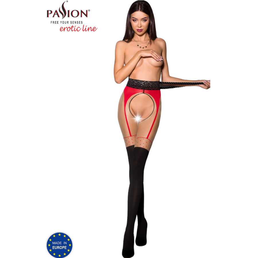 Imagen que nos facilita PASSION WOMAN GARTER & STOCK de su producto erótico PASSION - TIOPEN 003 MEDIAS ROJO 1/2 20/40 DEN para nuestra categoría "MODA & LENCERÍA|Lencería Mujer|Lencería Sexy|Medias".