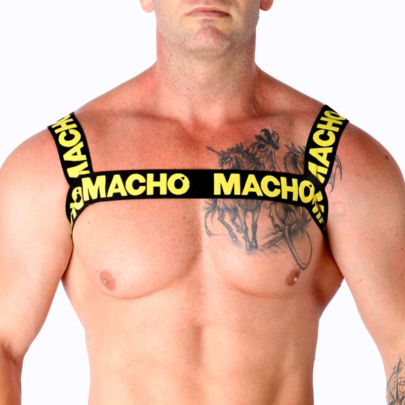 Imagen que nos facilita MACHO UNDERWEAR de su producto erótico MACHO - ARNES DOBLE AMARILLO para nuestra categoría "MODA & LENCERÍA|Lencería Hombre|Arneses Hombre".