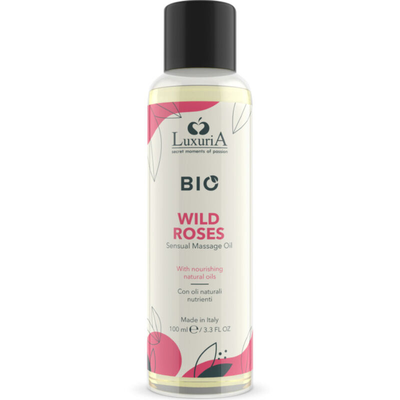 Imagen que nos facilita INTIMATELINE LUXURIA de su producto erótico INTIMATELINE LUXURIA - BIO ACEITE MASAJE WILD ROSES 100 ML para nuestra categoría "DROGUERÍA |Para Masajes|Aceites con Sabores".