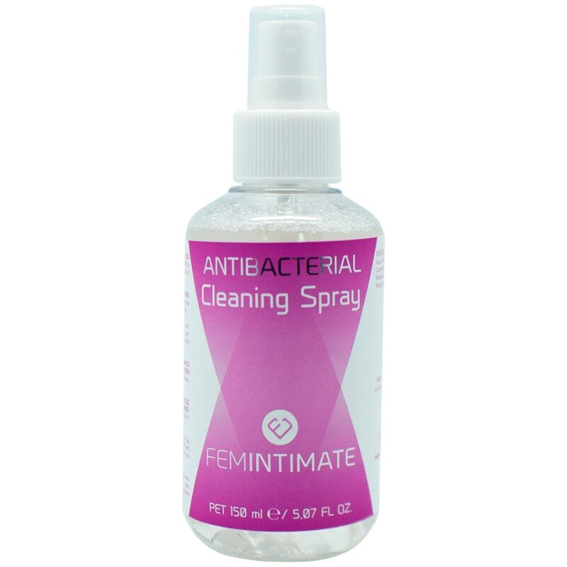 Imagen que nos facilita FEMINTIMATE de su producto erótico FEMINTIMATE - LIMPIADOR JUGUETES ANTIBACTERIANO SPRAY 150 ML para nuestra categoría "DROGUERÍA |Desinfección  y Mantenimiento |Desinfectante Juguetes".