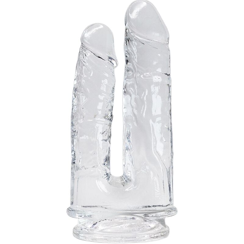 Imagen que nos facilita ALIVE de su producto erótico ALIVE - IMPERIUM PENE REALISTICO DOBLE TRANSPARENTE 12/14 CM para nuestra categoría "JUGUETES BIENESTAR |Dildos sin Vibración|Penes dobles".