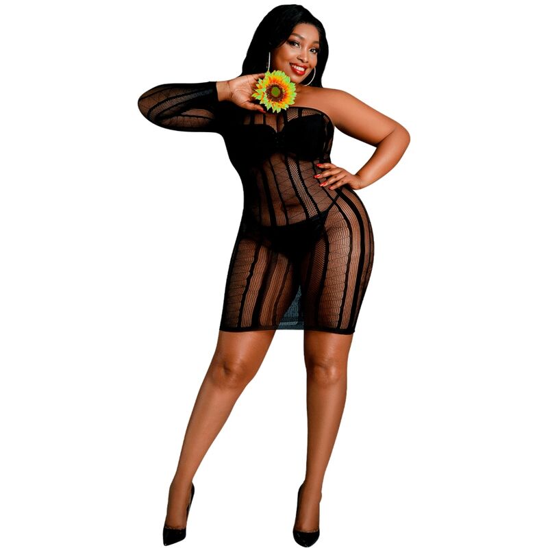 Imagen que nos facilita MOONLIGHT de su producto erótico MOONLIGHT - MODELO 5 VESTIDO NEGRO TALLA UNICA / PLUS SIZE para nuestra categoría "MODA & LENCERÍA|Lencería Mujer|Lencería Picante|Bodystocking".